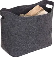 Filzkorb HWC-C35, Holzkorb Korb Filztasche Aufbewahrungskorb Deko Filzbox, 40l  dunkelgrau