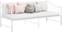 vidaXL Ausziehsofa Bettgestell Weiß Metall 90x200 cm