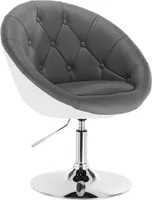 WOLTU 1 x Barsessel Loungesessel mit Lehne 2 farbig weiß+Grau