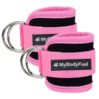 MyBodyFuel Knöchelriemen Fitness, Ankle Strap für Kabelzug, Knöchelband für Beintraining, 2 Stück (Rosa)