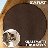 Katzen-Kratzmatte Rund Sisal Kratzteppich für Krallenpflege Braun 50 cm Durchmesser