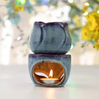 Keramische Duftlampe Teelicht mit Kerzenhalter, Aromalampe und Aromabrenner für Duftöl und Duftwachs