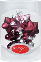 Christbaumschmuck Sterne Glas 4cm, 8 Stück, Farbe:Berry Kiss ( Beere glanz / matt )