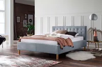 Meise Möbel Polsterbett Malin - Größen und Farbe wählbar, Größe:140x200 cm, Stoffe:Stoff eisblau