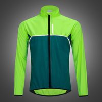 Radfahren und Laufen atmungsaktiv WORK IDEA 360 Reflektierende Jacke für Herren Regenjacke Regenmantel mit durchgehendem Reißverschluss 