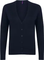 Henbury Damen Strickjacke mit V-Ausschnitt RW4756 (XL) (Marineblau)