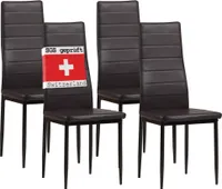 Albatros Esszimmerstühle MILANO 4er Set, Braun - Polsterstuhl mit Kunstleder-Bezug, Modernes Stilvolles Design am Esstisch - Küchenstuhl oder Stuhl Esszimmer mit hoher Belastbarkeit: 110kg