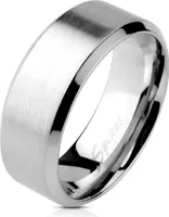 62 (19.7)aus Edelstahl Ring mit schrägem Rand silber gebürstet Schmuckringe für Damen und Herren Verlobungsringe