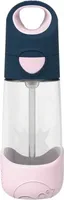 b.box Láhev na pití s brčkem 450 ml - indigo/růžová