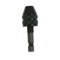 Trade-Shop Mini Bohrer Adapter Bit Bohrfutter / 0,3-3,6mm Spannweite / Sechskantaufnahme 6,35mm Schaft 1/4" HEX / für Akkuschrauber mit Bit-Aufnahme