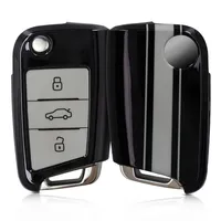 kwmobile Autoschlüssel Hülle kompatibel mit VW Golf 7 MK7 3-Tasten Autoschlüssel  Hülle - Schlüsselhülle Don't Touch My Key Weiß Schwarz: : Auto &  Motorrad