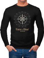 Herren Longsleeve Kompass Navigator Langarmshirt Neverless® schwarz L