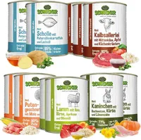 11x 820 g - Schecker Nassfutter - Hundemenü Auswahl - Kalb - Kaninchen - Lamm - Pute und Fisch