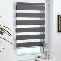 Grandekor Doppelrollo Klemmfix ohne Bohren 80x120cm Anthrazit lichtdurchlässig & verdunkelnd Duo Roll Klemmrollo für Fenster und Tür Fensterrollo Zebrarollo