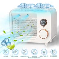 5in1 Mini Klimaanlagen 5-Gang Klimaanlage mobiles LED Nachtlicht leiser Luftkühler Kühlung Sprühbefeuchtung, Aromatherapie