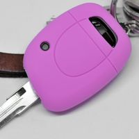 Auto Schlüssel Hülle Silikon Schutz Cover Rosa kompatibel mit Renault Clio Twingo Kangoo 1 Tasten Funk Fernbedienung