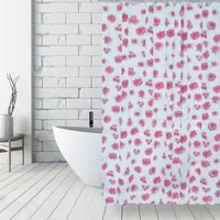 MSV Protiplísňový sprchový závěs - antibakteriální, omyvatelný, voděodolný, s 12 kroužky - PVC, "Roses" 180x200cm