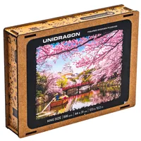 UNIDRAGON Holzpuzzle Woosaic – Sakura – 500 Teile – King Size 31 x 44 cm