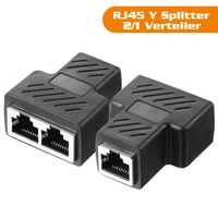 CAT 6a LAN Y Splitter 1 auf 2 Verteiler RJ45 Adapter Kupplung Passiv-Splitter für Netzwerkkabel