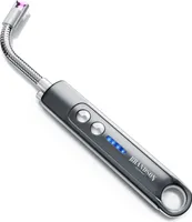 Brandson - Stabfeuerzeug, Lichtbogen Feuerzeug elektrisch, 100 Zündvorgänge, USB aufladbar Kerzenanzünder für Küche, Kerzen, Gasherde, Grill, Kamin