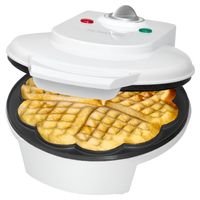 Bomann® Waffeleisen mit großen Backflächen | ⌀ 18 cm | Antihaftbeschichtung | Herzform | stufenlos regelbarer Bräunungsgrad | WA 5018 CB weiß