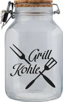 Spardose Geld Geschenk Ideen Grill Kohle Design2 Transparent Größe XXL 3 Liter