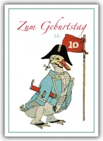 Wunderschöne Glückwunsch Klappkarte, Geschenkbeileger zum 10. Geburtstag