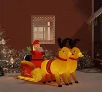 vidaXL Aufblasbarer Weihnachtsmann mit Rentieren LED 130 cm