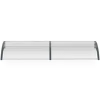 YARDIN 300 x 100 cm Stříška pro zastřešení vchodových dveří, Pent Arch Canopy Polykarbonátová ochrana před povětrnostními vlivy Stříška na vchodové dveře a okna, šedá