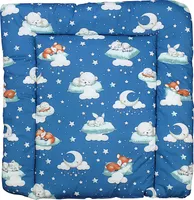 TupTam Baby Wickeltischauflage mit Baumwollbezug Gemustert, Farbe: Schlafende Baby Tiere / Dunkelblau, Größe: 75 x 85 cm