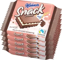 Manner Snack Minis Milch Schoko knusprige Kakaowaffeln 5 x 25g