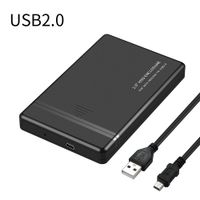USB 2.0 2,5 Zoll SATA HDD -Gehäuse Mobile Festplatten -Adapter -Fallbox-Schwarz-Größen: USB2.0