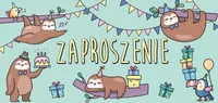 Einladung Faultier 5er Set inklusive Umschläge