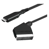 1m SCART zu auf HDMI Konverter Kabel, Video Audio Adapter, Wandler für DVD HD TV