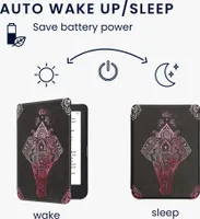 kwmobile Klapphülle kompatibel mit Kobo Clara 2E / Tolino Shine 4 Hülle - eReader Case - Elefant Zeichnung Pink Anthrazit