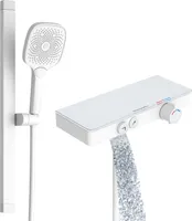 Rainsworth Duscharmatur mit Thermostat Set und Glasablage Weiß, Grundmodell