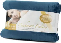 Gözze - Premium Cashmere-Feeling Wohn- und Kuscheldecke, 500 g/m², 130 x 170 cm - Altrosa
