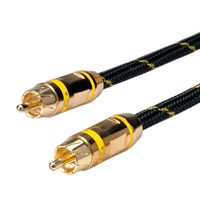 ROLINE GOLD Cinch-Verbindungskabel simplex ST/ST, gelb, Retail Blister, 5 m