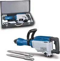 Scheppach Abbruchhammer AB1600 | 1600 Watt | 50 Joule | inkl. Sechskant-Aufnahme Ø 30mm Spitz- und Flachmeißel und Metallkoffer | Bohr-und Betonhammer