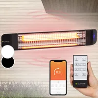 Klarstein Heizstrahler, Elektrische Heizung Terrasse & Garten, Infrarotstrahler mit WiFi App-Steuerung, Timer, LED-Anzeige, IP65 Infrarot Heizstrahler, CO2-Freie, Energieeffiziente Heizung, 2400W