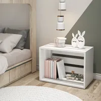 Nočný stolík Rønde s otvorenou policou Nočný stolík Stolík do obývačky Stojan na topánky Konzolový stolík Obdĺžnikový stolík 43 x 64 x 33 cm Biely