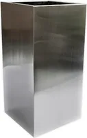 Köhko® Designer-Pflanzkübel aus Edelstahl Viva 36 x 36 x 75 cm | matt gebürsteter Blumengefäß eckig & groß