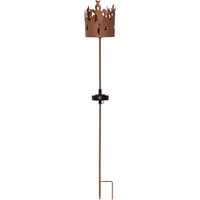 LED-Solarstab 'Torchy', Flammenkorb, Rost