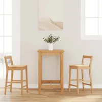 vidaXL Barhocker 2 Stk. Natur Massivholz Gummibaum