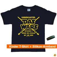 Schulanfang T-Shirt "Das Wars" mit Silikon-Armband, schwarz