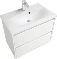 Waschtischunterschrank 3261 weiß matt mit Glasfront BxHxT 75 x 52,9 x 42 cm