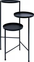 Metall Blumentopf Ständer mit 3 Etagen - 70 x 52 cm - Pflanzenregal ausklappbar in schwarz - Blumentreppe Pflanzenständer Blumenregal Pflanzentreppe Regal Ständer für Pflanzen und Blumen