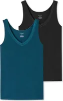 2er Pack SCHIESSER Damen Unterhemd Baumwolle Lace