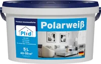 Plid Wandfarbe weiß matt 5L - für ca. 35m² / Polarweiß Innenfarbe, hohe deckend Farbe