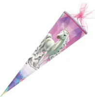 Nestler Schultüte Einhorn Märchenwald 85 cm 6-eckig Tüll/Textilborte